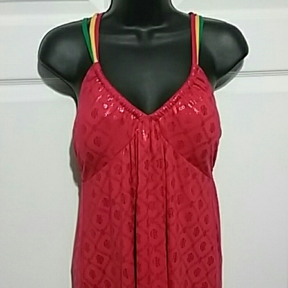 COOGI Long Maxi Summer Red Signature Dress